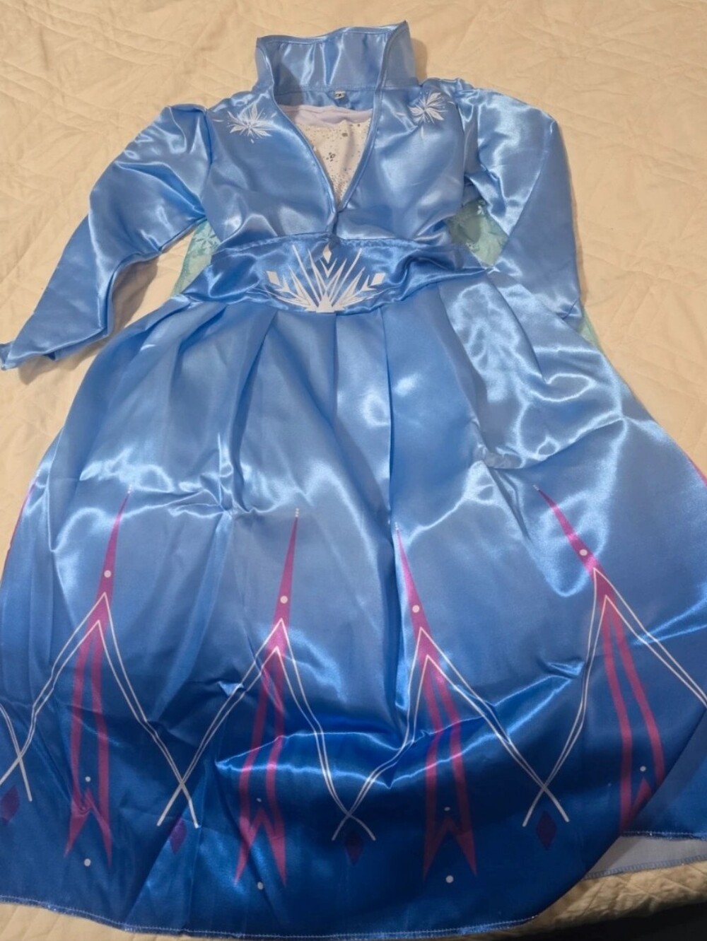 Girls 8 Light Blue Frozen Princess Costume Dress with Snowflake Accents
